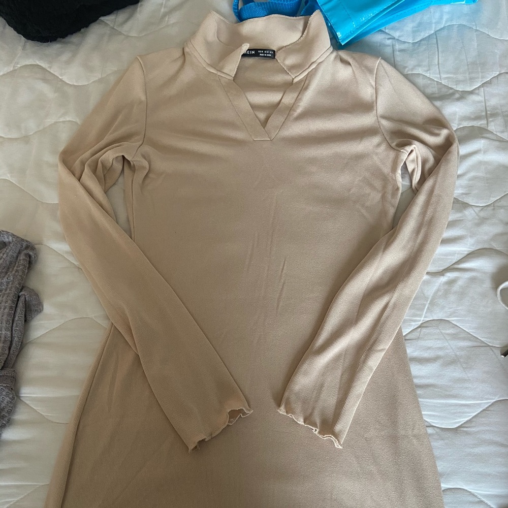 SHEIN beige collared dress